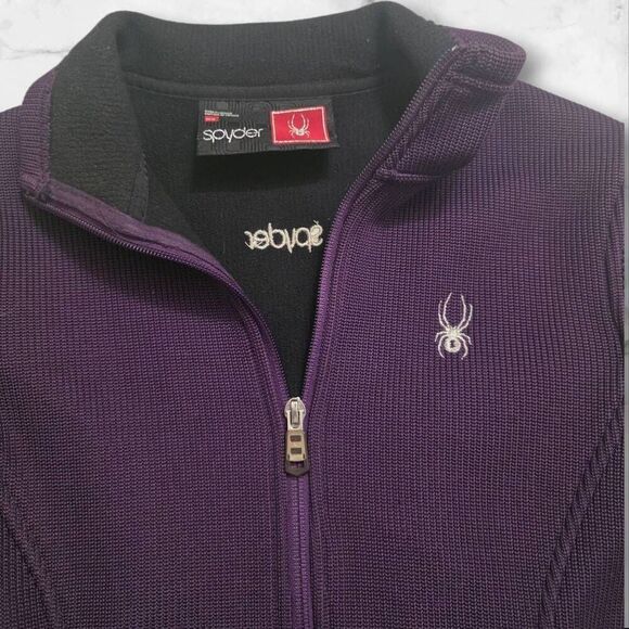 Spyder Plum Purple Full Zip Sweater Size Medium - Picture 3 of 3